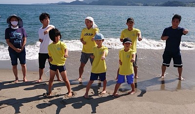 高田松原海水浴場では初の稽古o(^o^)o